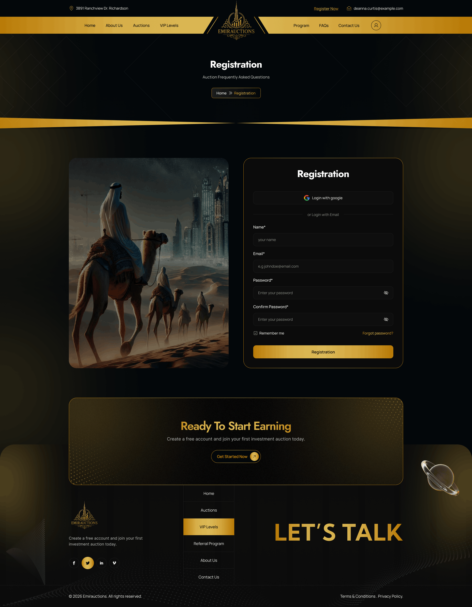 Registration Page